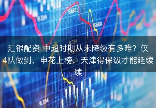 汇银配资 中超时期从未降级有多难？仅4队做到，申花上榜，天津得保级才能延续